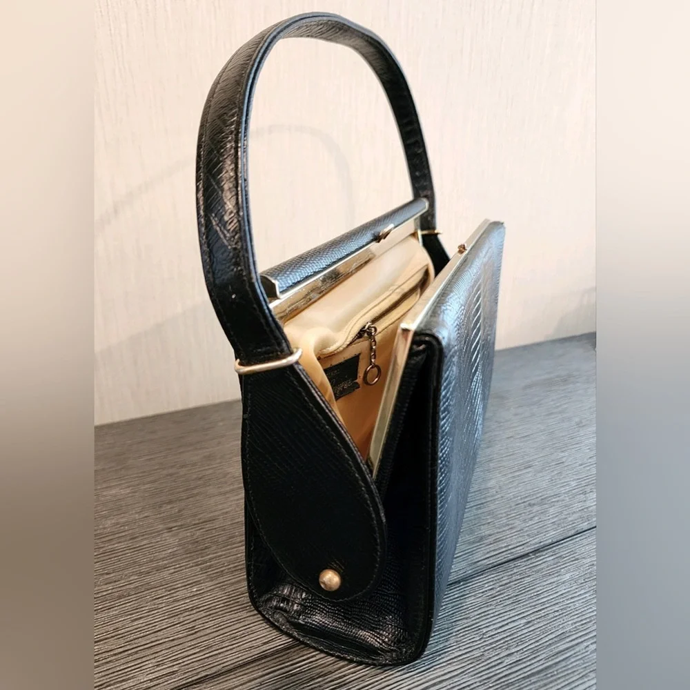 Vintage & Rare Original by Caprice Genuine Embossed Leather Satchel Lux Handbag - Picture 13 of 13